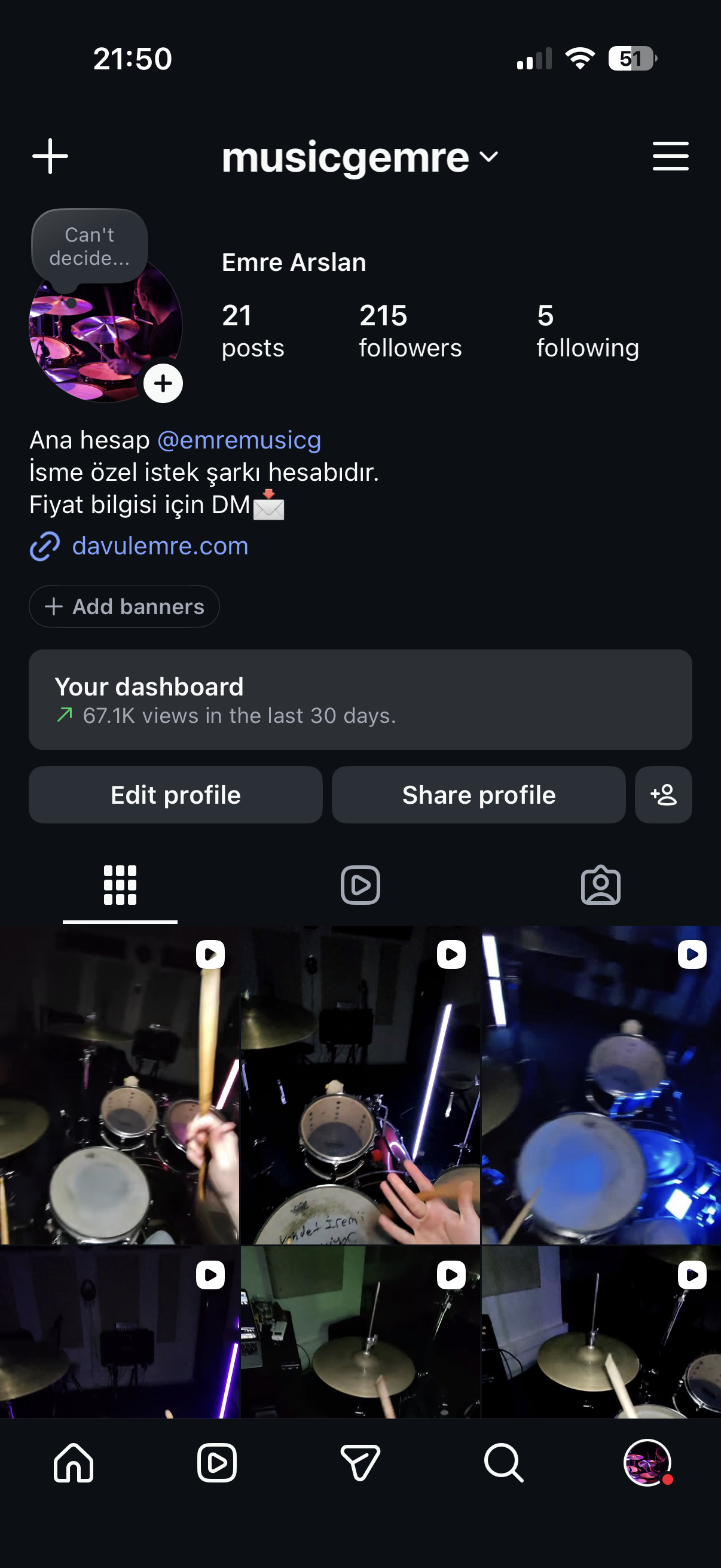 Instagram Yan Hesap veya Yalnızca DM'den Paylaşımlı